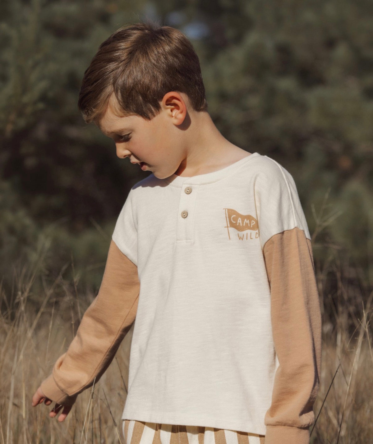 Rylee + Cru - Relaxed Long Sleeve Henley - Camp Wild