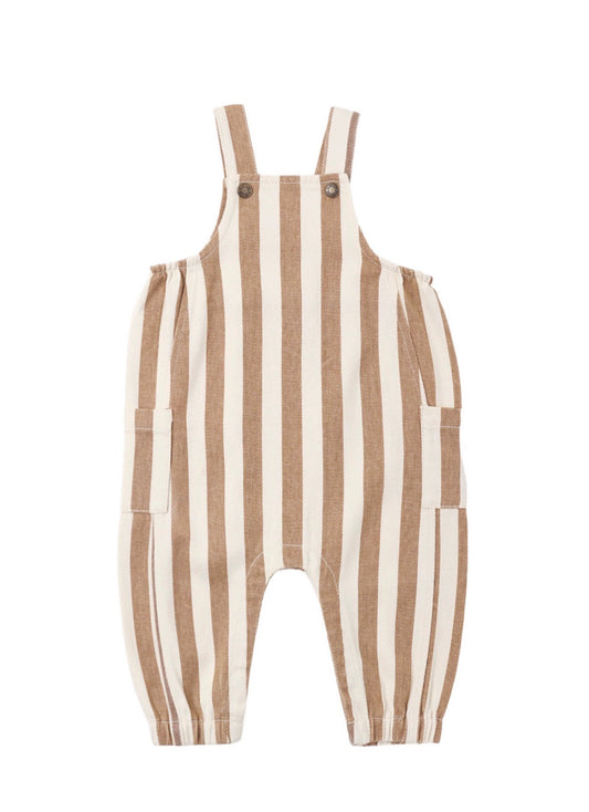 Rylee + Cru - Cargo Baby Overall - Fawn Pinstripe