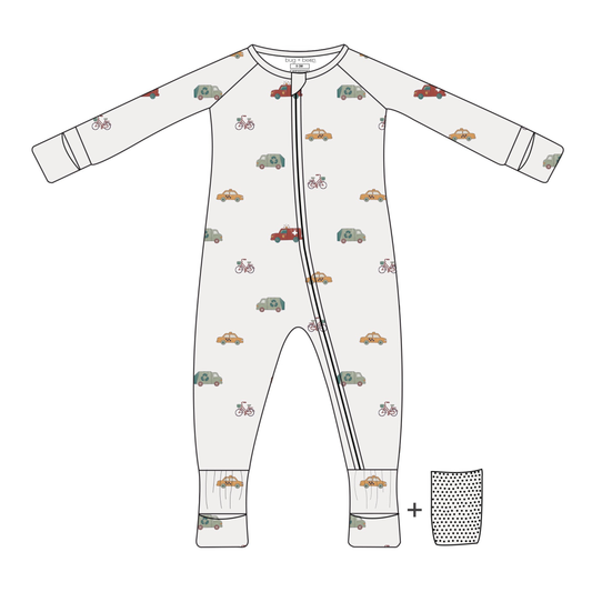 bug + bean kids - Bamboo 2-Way Convertible Zip Romper | Rush Hour