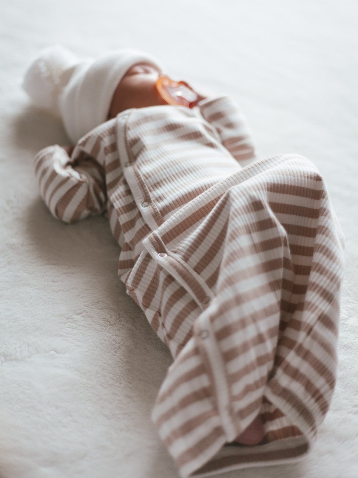 SIIX Collection - Tan Stripe / Organic Ribbed Gown (Baby - Kids)
