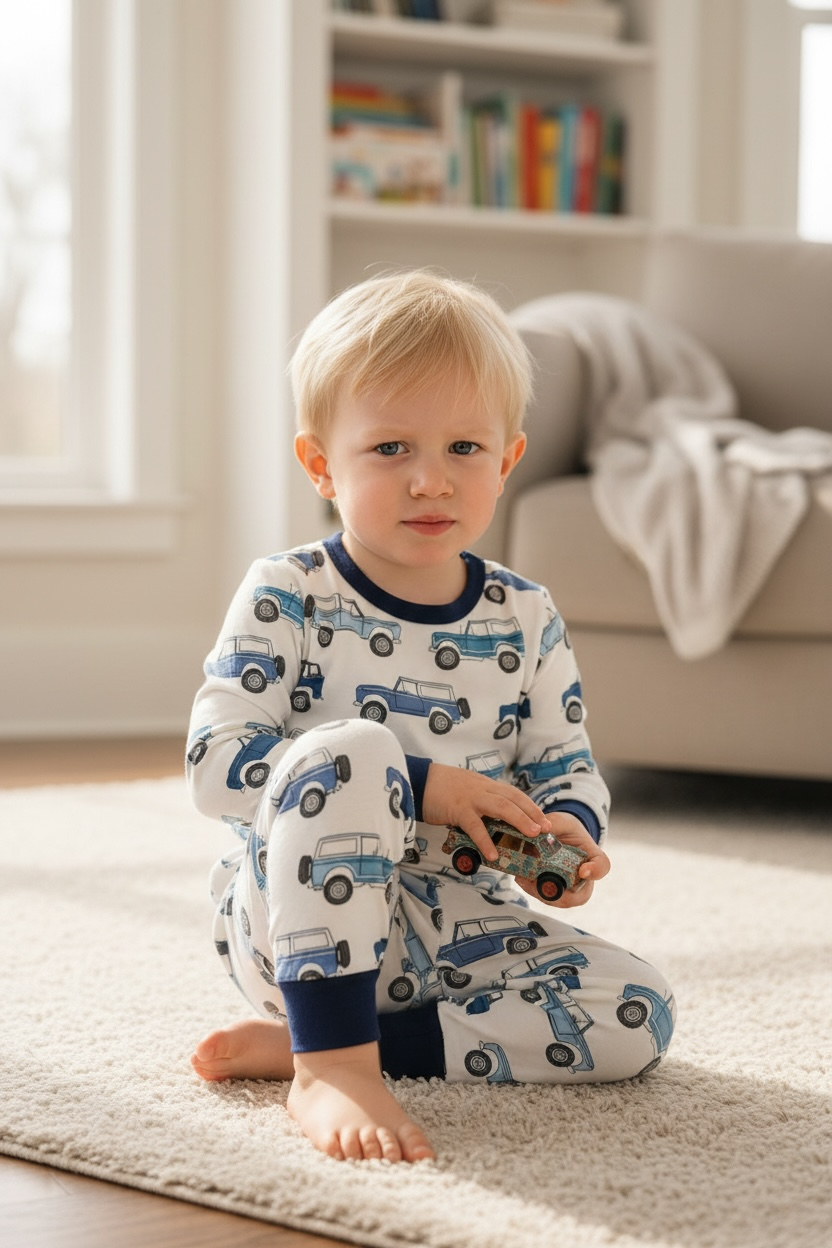 Tiny toes Baby Co - Vintage Cars Bamboo Toddler 2 Piece Set