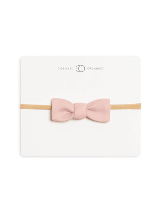 Colored Organics - Organic Baby Cotton Dainty Bow Headband - Ballet