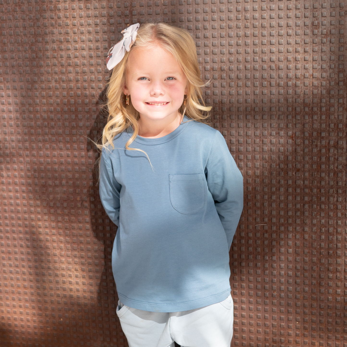 bug + bean kids - Charlie Long Sleeve Jersey Tee | Dark Cobalt