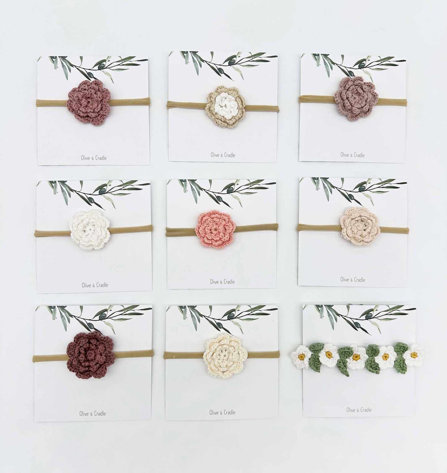 OLIVE & CRADLE - Crochet Flower Headband