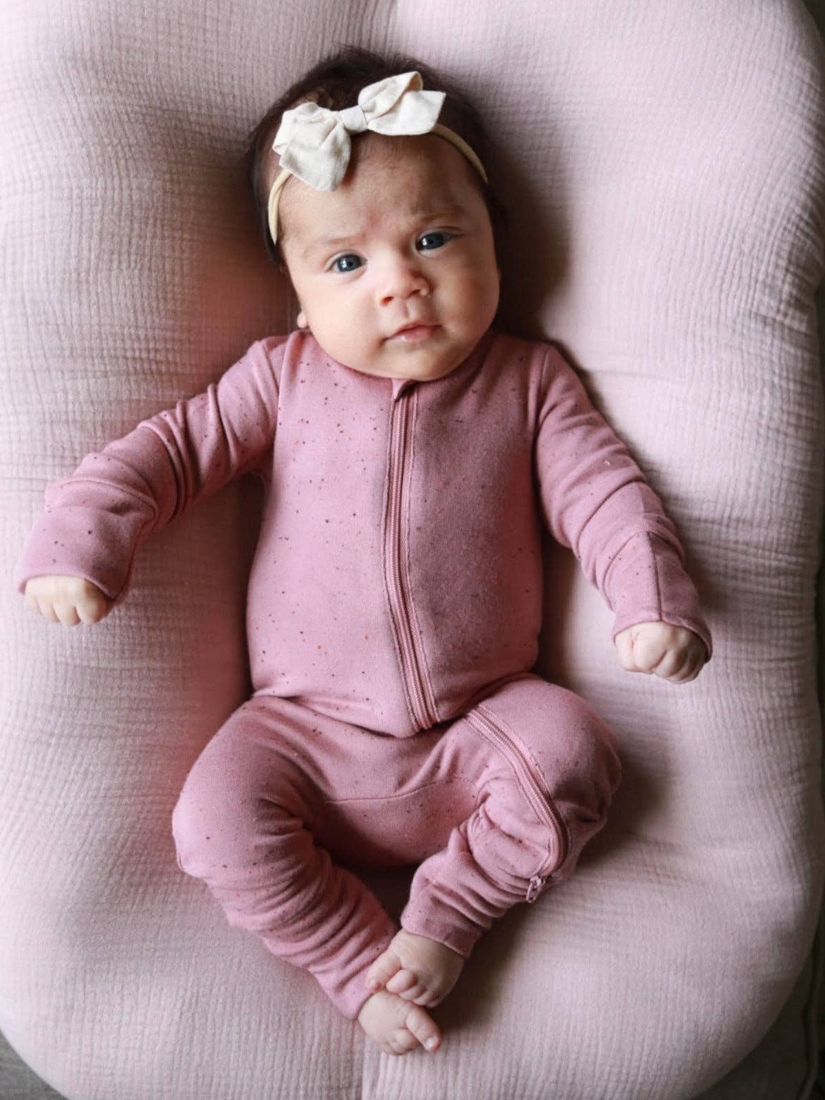 SIIX Collection - Mauve Speckle / 2-Way Zip Romper