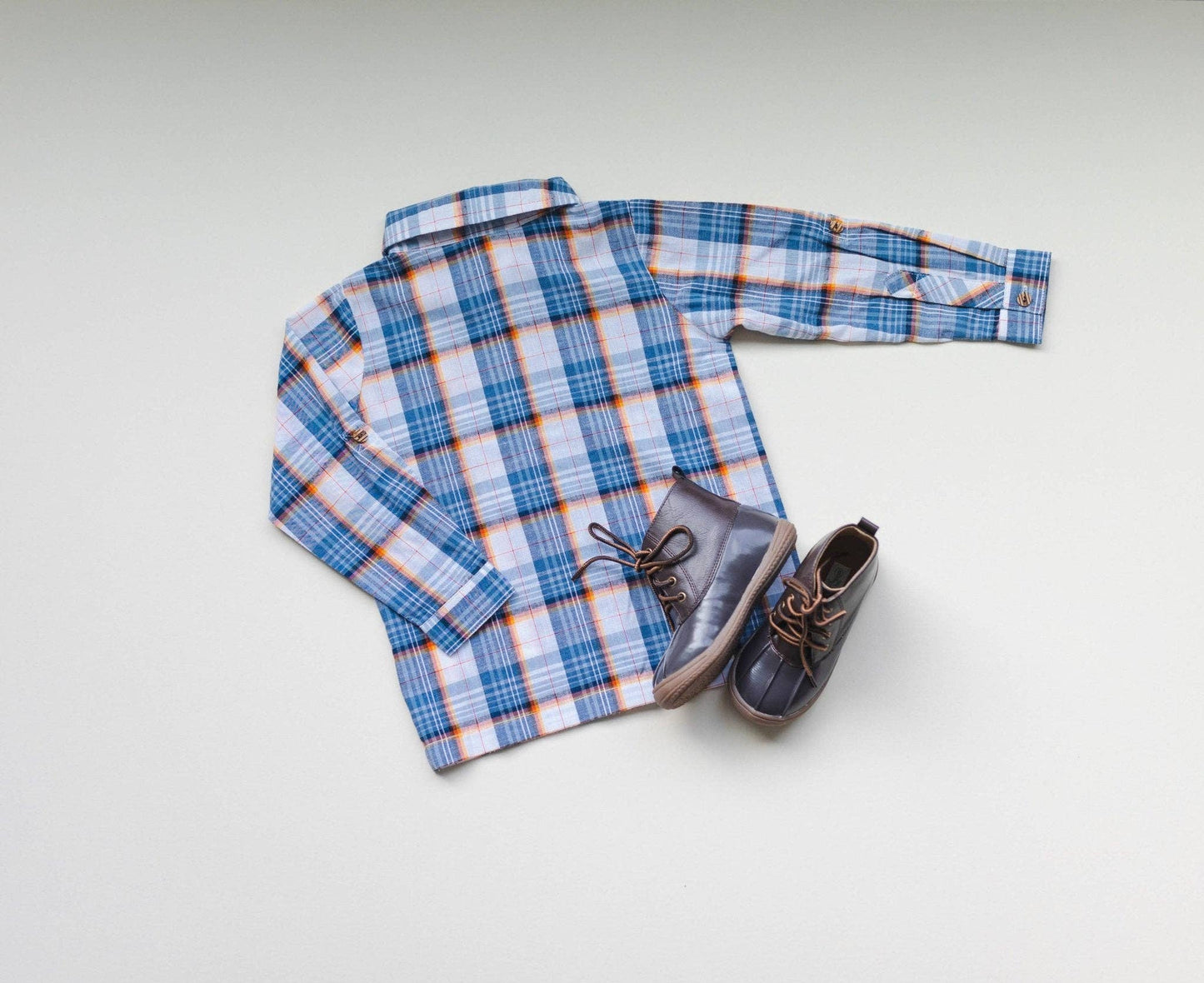 LARILI - Blue Mix Plaid Boys Shirt