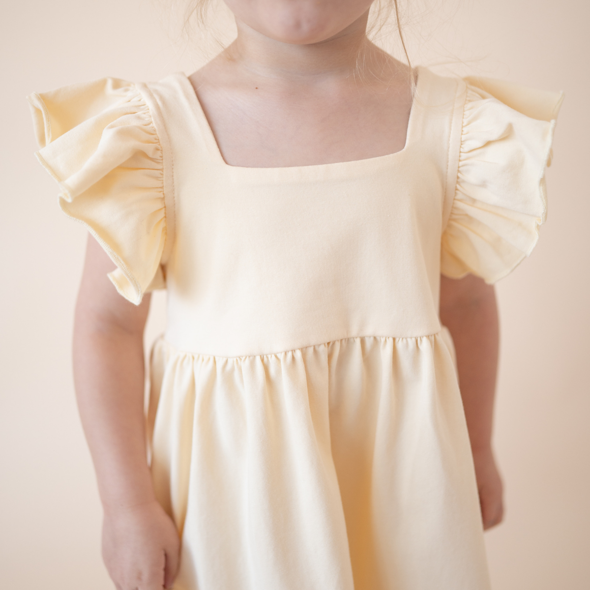bug + bean kids - Organic Cotton Flutter Dress | Lemonade Yellow