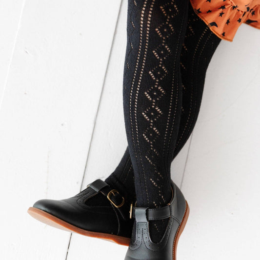 Little Stocking Co. - Fancy Knit Tights - Black