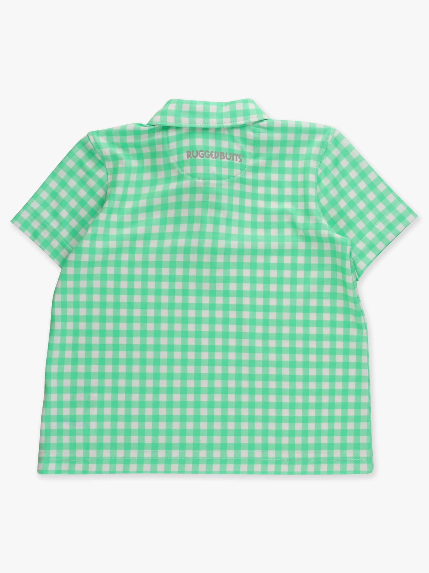 RuffleButts + RuggedButts - Boys Classic Spring Bud Gingham Knit Short Sleeve Performance Polo