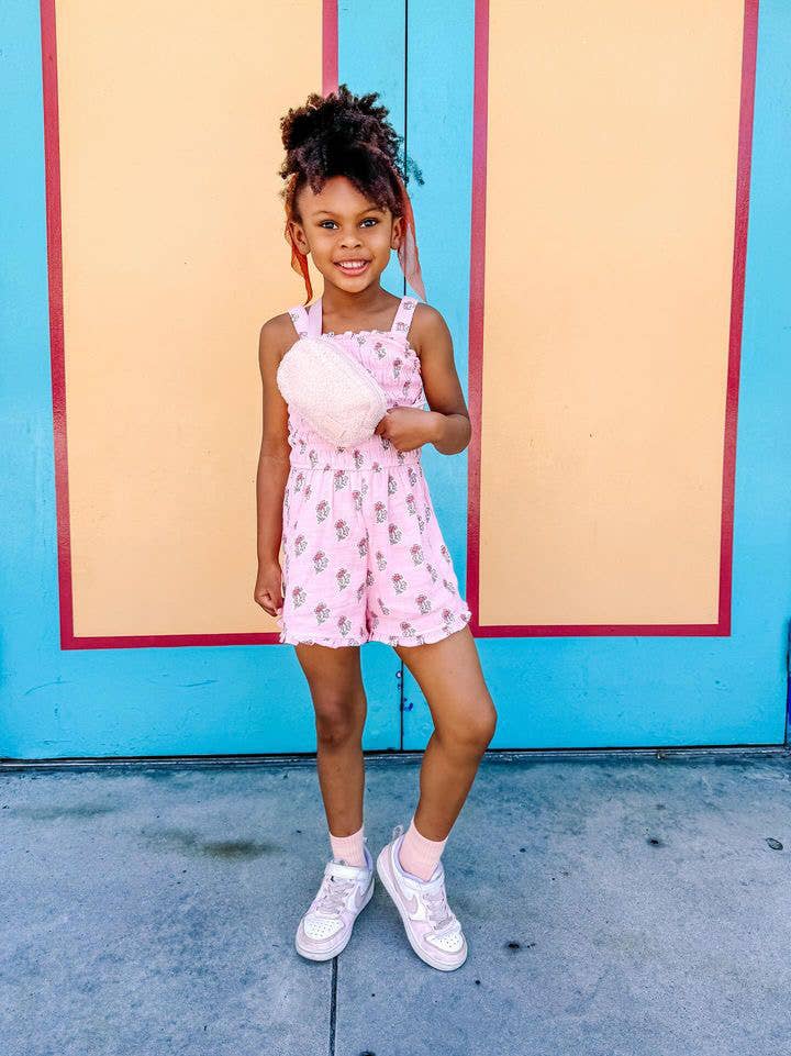 Big Little Wish - The Aspen Bag- Sherpa Light Pink Kids Belt Bag