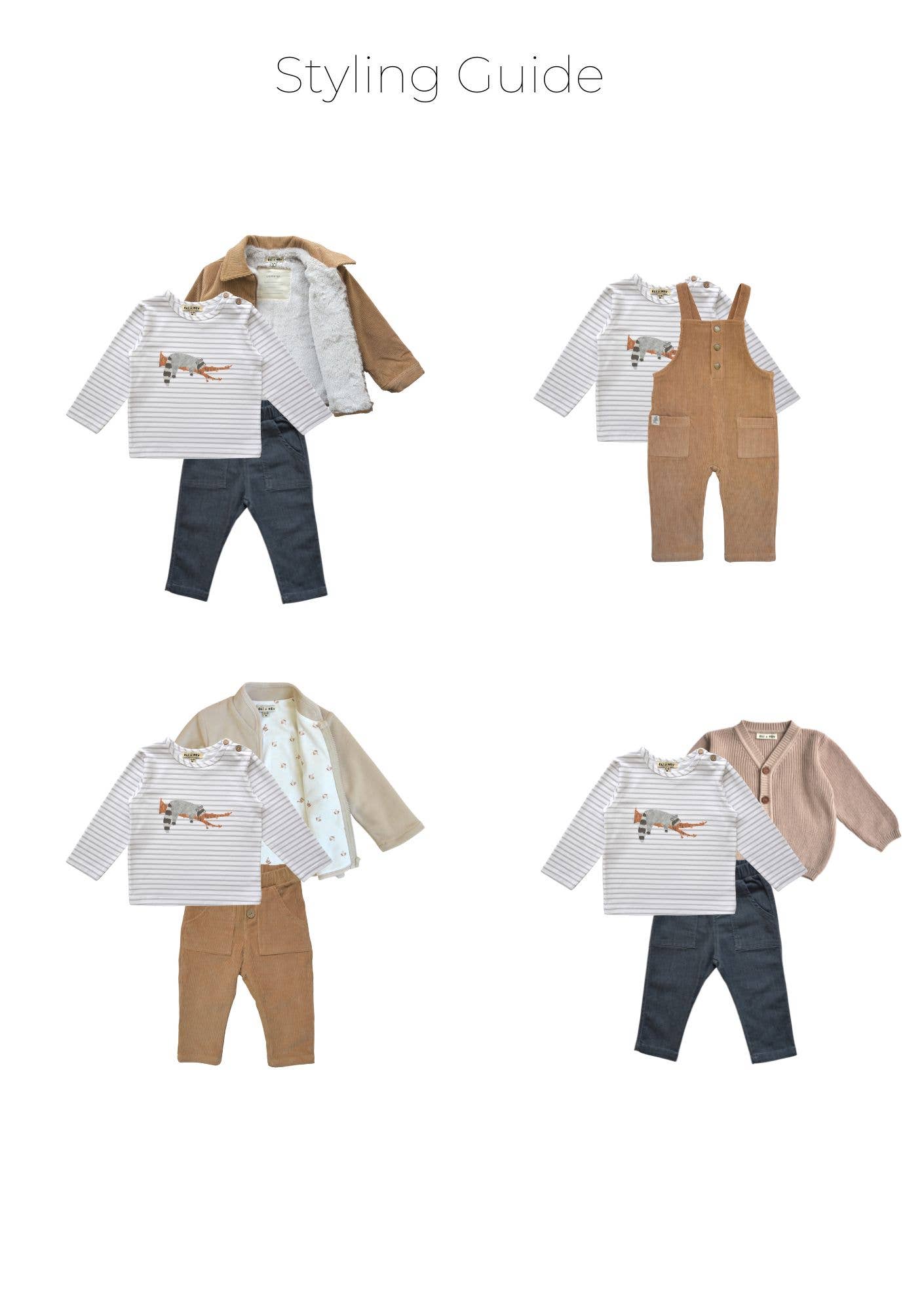 Baby /Kid Long Sleeves T-shirt Raccoon Print: 2-3Y
