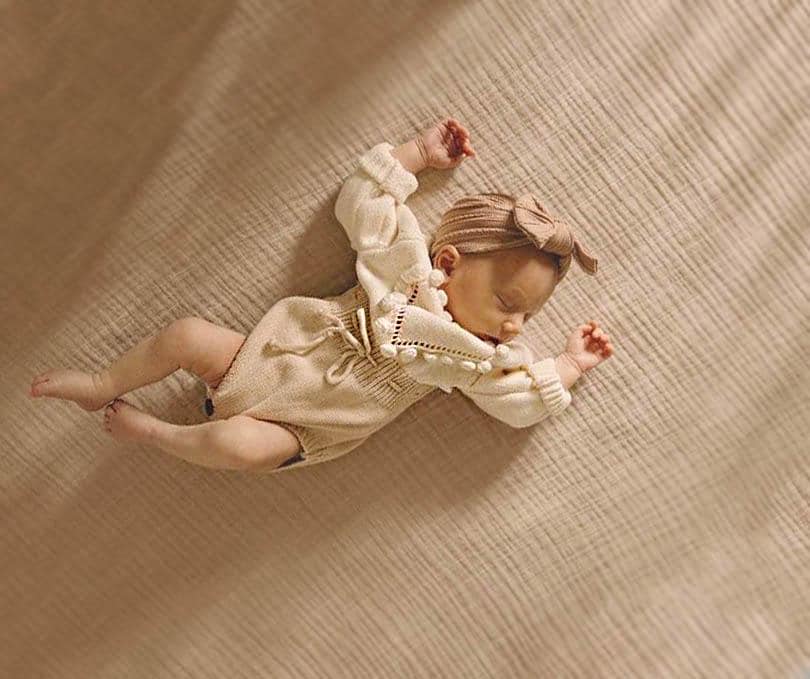 OLIVE & CRADLE - Cream Heart Romper Set