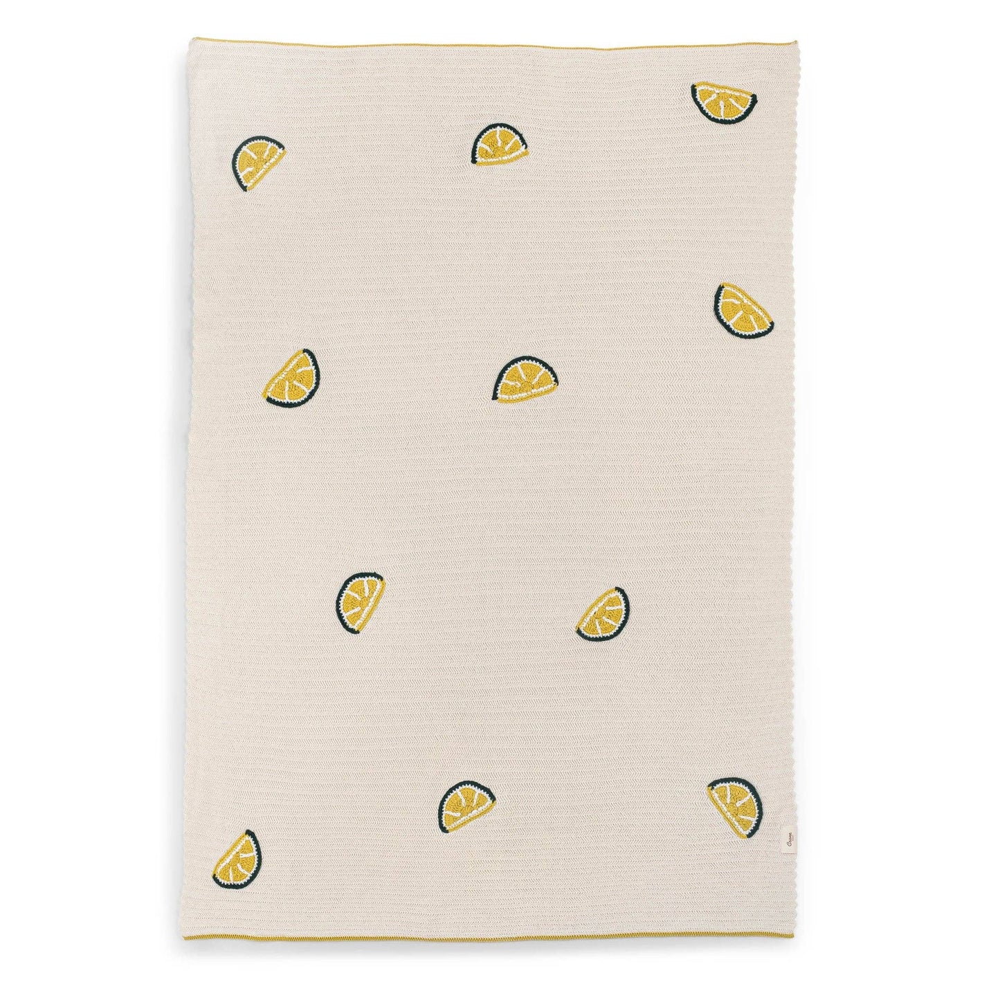 Crane Baby - Clementine Lemon Embroidered Knit Baby Blanket