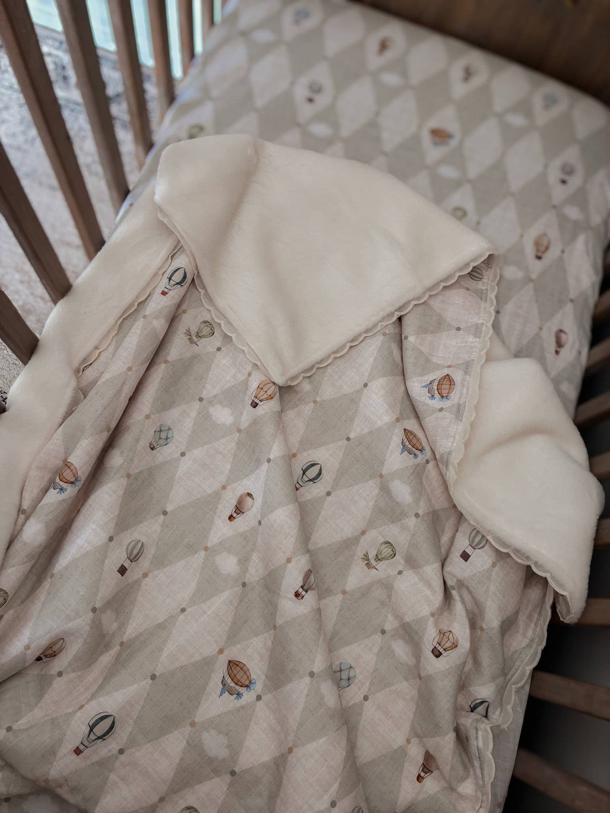 Pop Ya Tot - Up and Away Fur Lined Cot Blanket