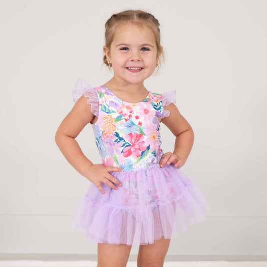 Caden Lane - Ruffle Skirt Leotard | Wildflower Whirl