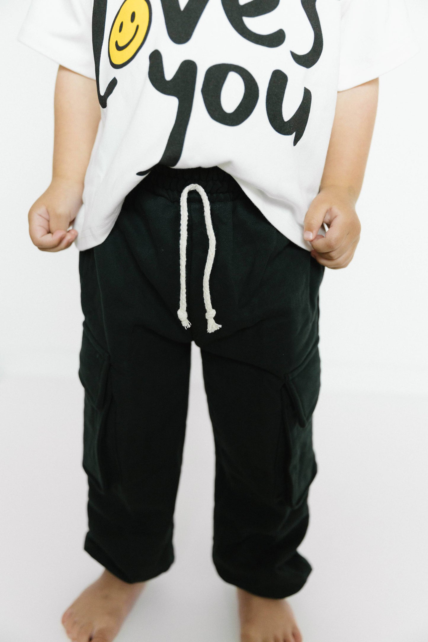 Little One Shop - Black Cargo Joggers