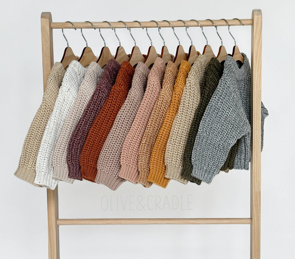 OLIVE & CRADLE - KIDS Chunky Knit Braided Sweater Cotton