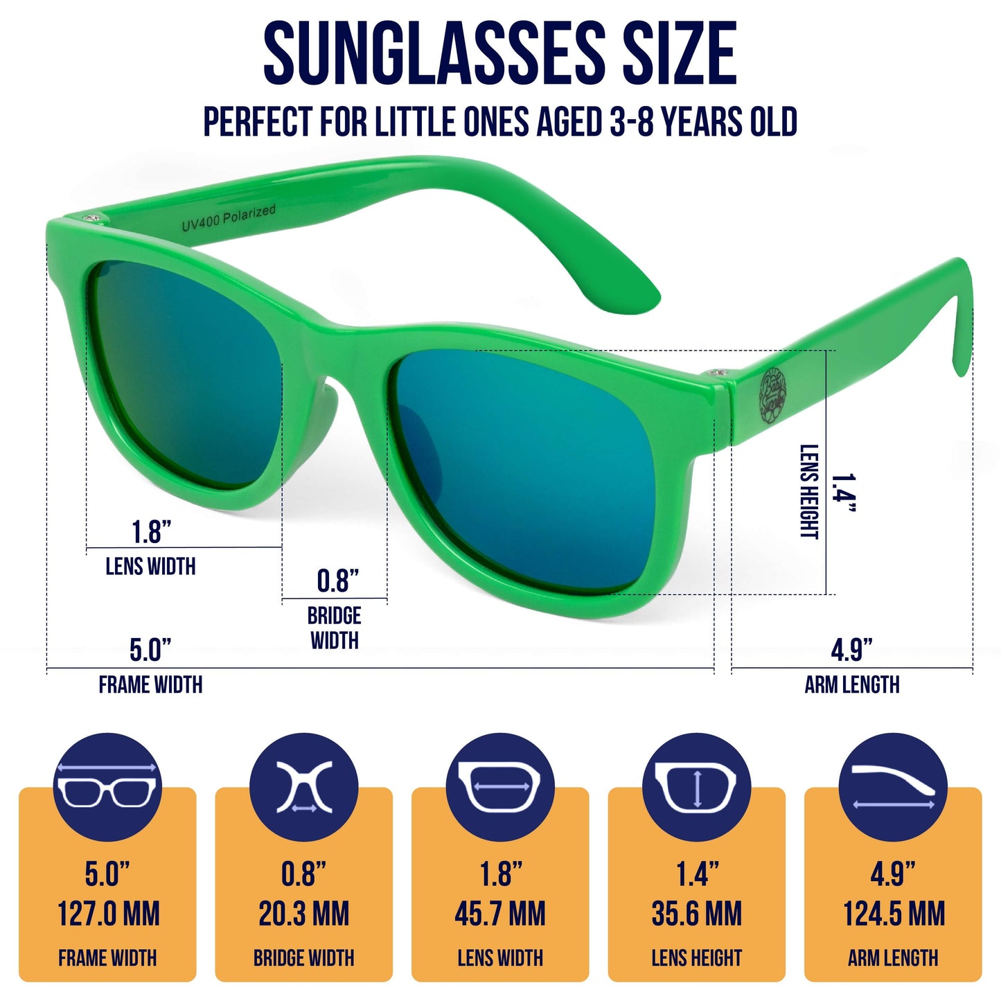 Baby Sunnies - Neon Green Polarized Baby Sunglasses 3-8 Years