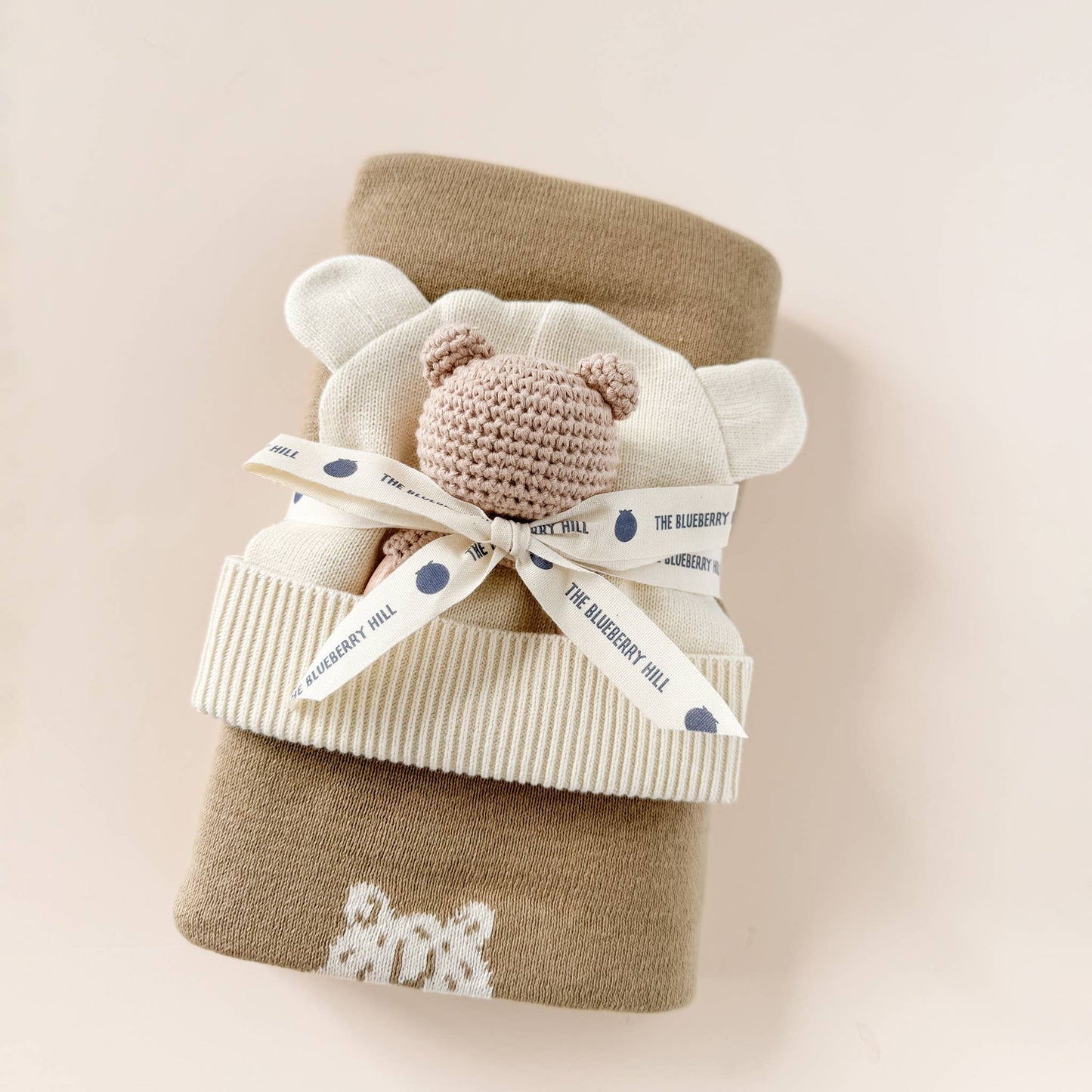 The Blueberry Hill - Teether Bear Brown Baby Newborn Toy Rattle