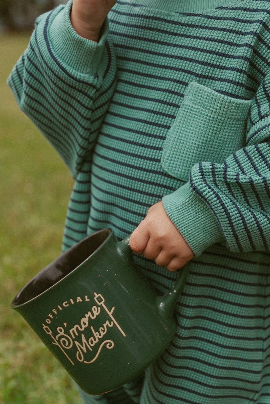 Winnie + Crew - Sammy Romper in Thin Green Stripe