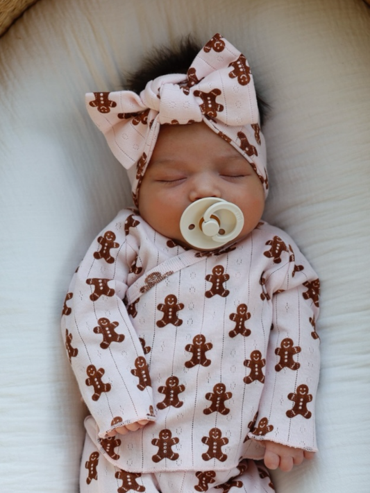 SIIX Collection - Blush Gingerbread / Organic Pointelle Bow