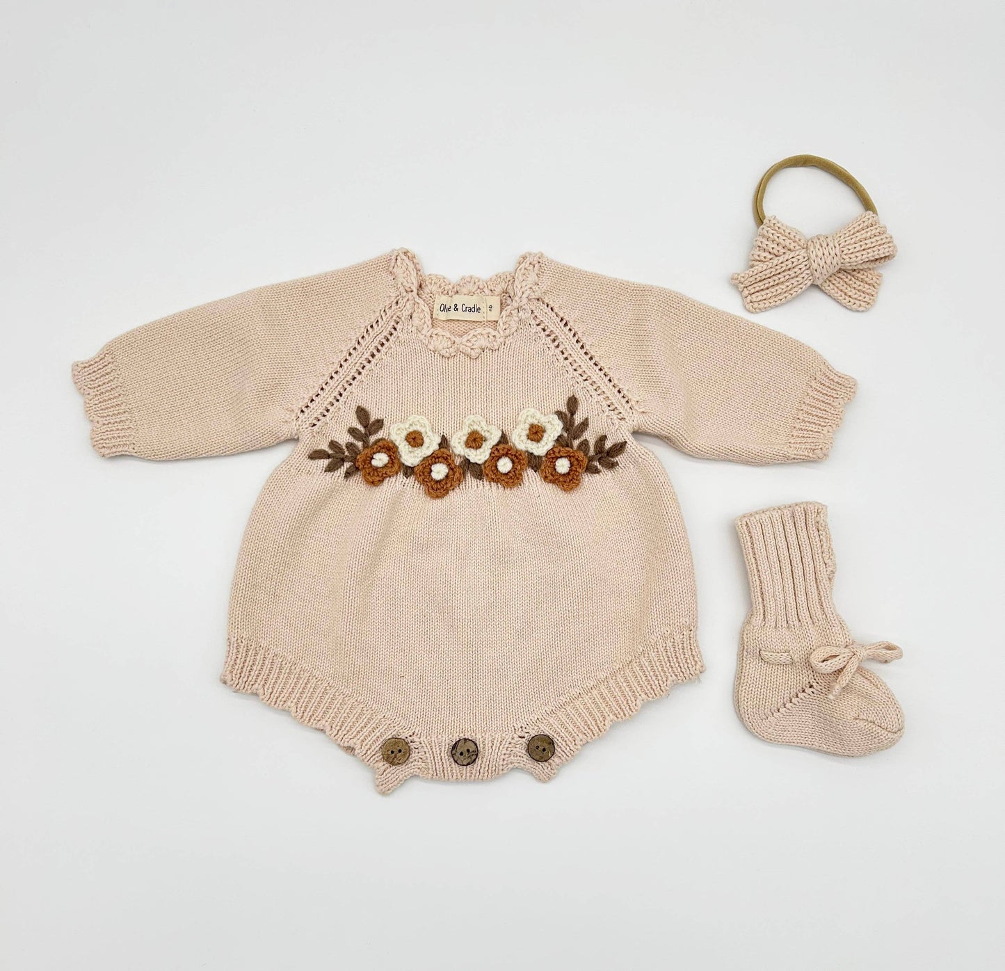 OLIVE & CRADLE - Flora Knitted Sweater Romper