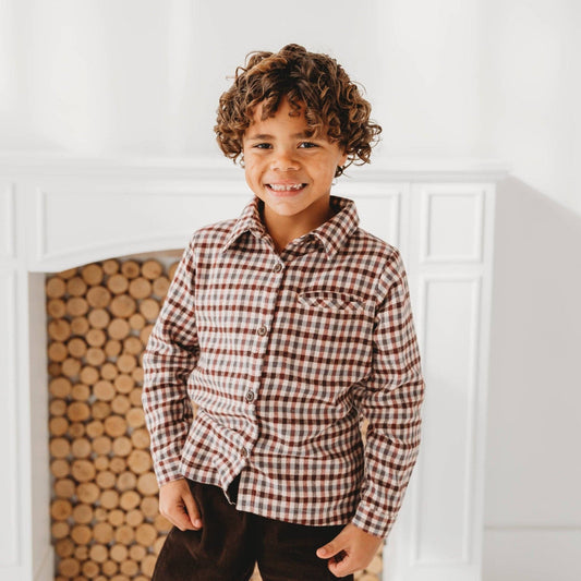 LARILI - Brushed Gingham Check Boys Shirt