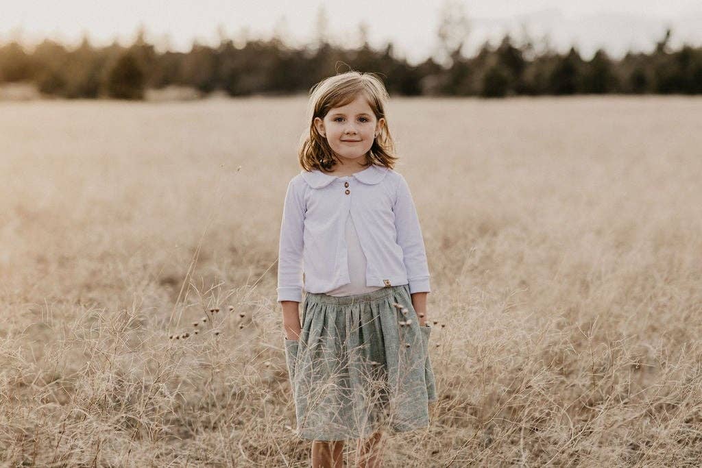 Tate & Adele - Rory Skirt with large side seam pockets and elastic waist