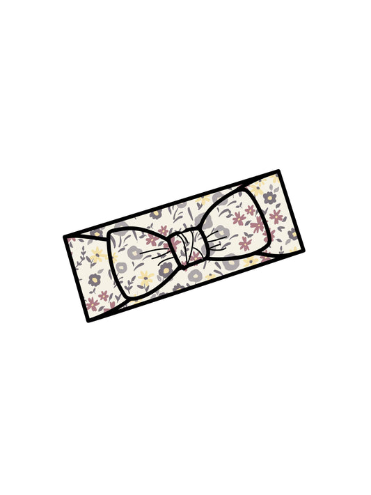 Colored Organics - Organic Baby Hattie Knot Bow Wrap - Giada Floral / Lilla