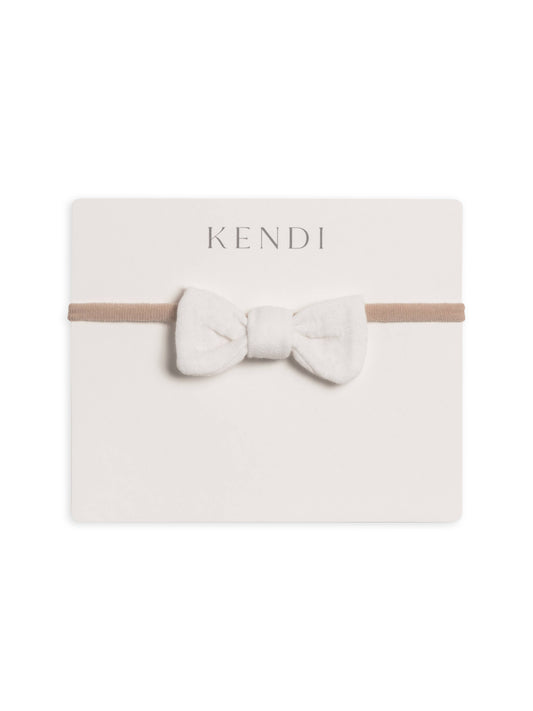 Colored Organics - Organic Baby Muslin Dainty Bow Headband - Coconut