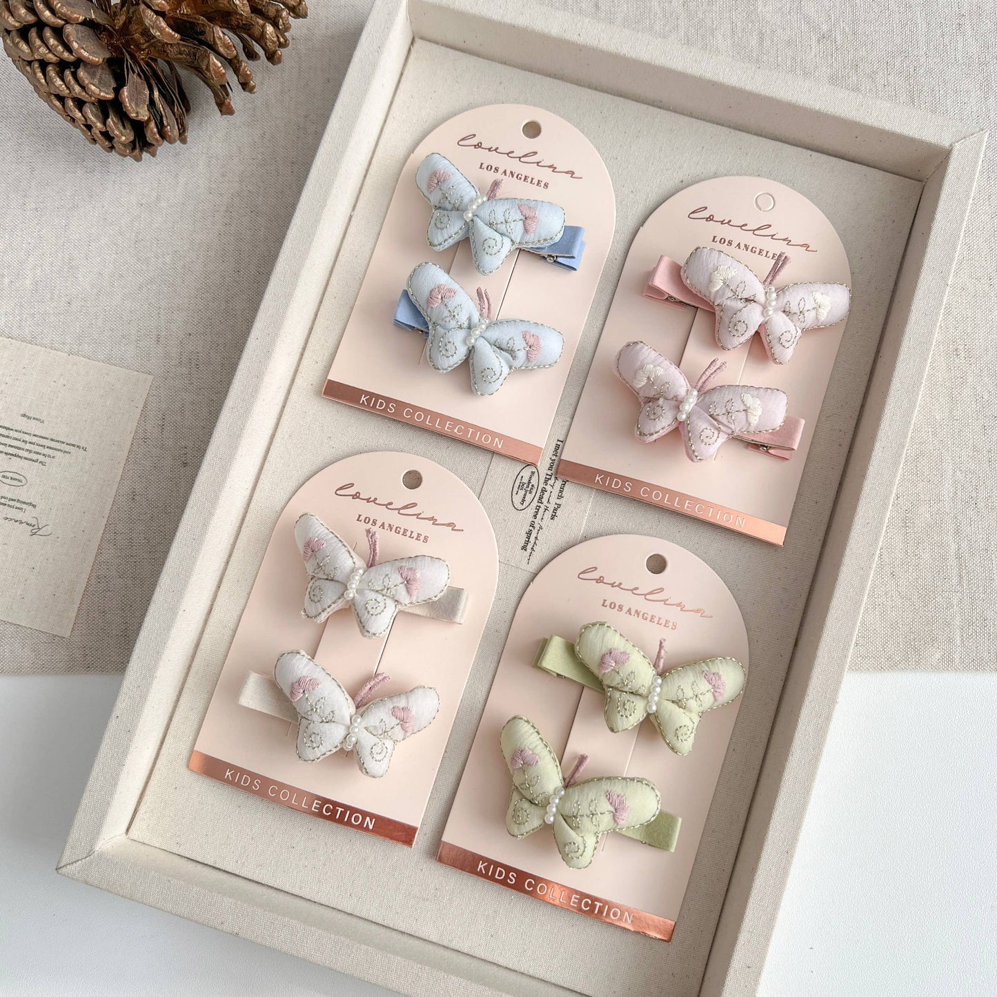 LoveLina - KIDS Butterfly Bow Clip Set – Soft Dream (KOFT)