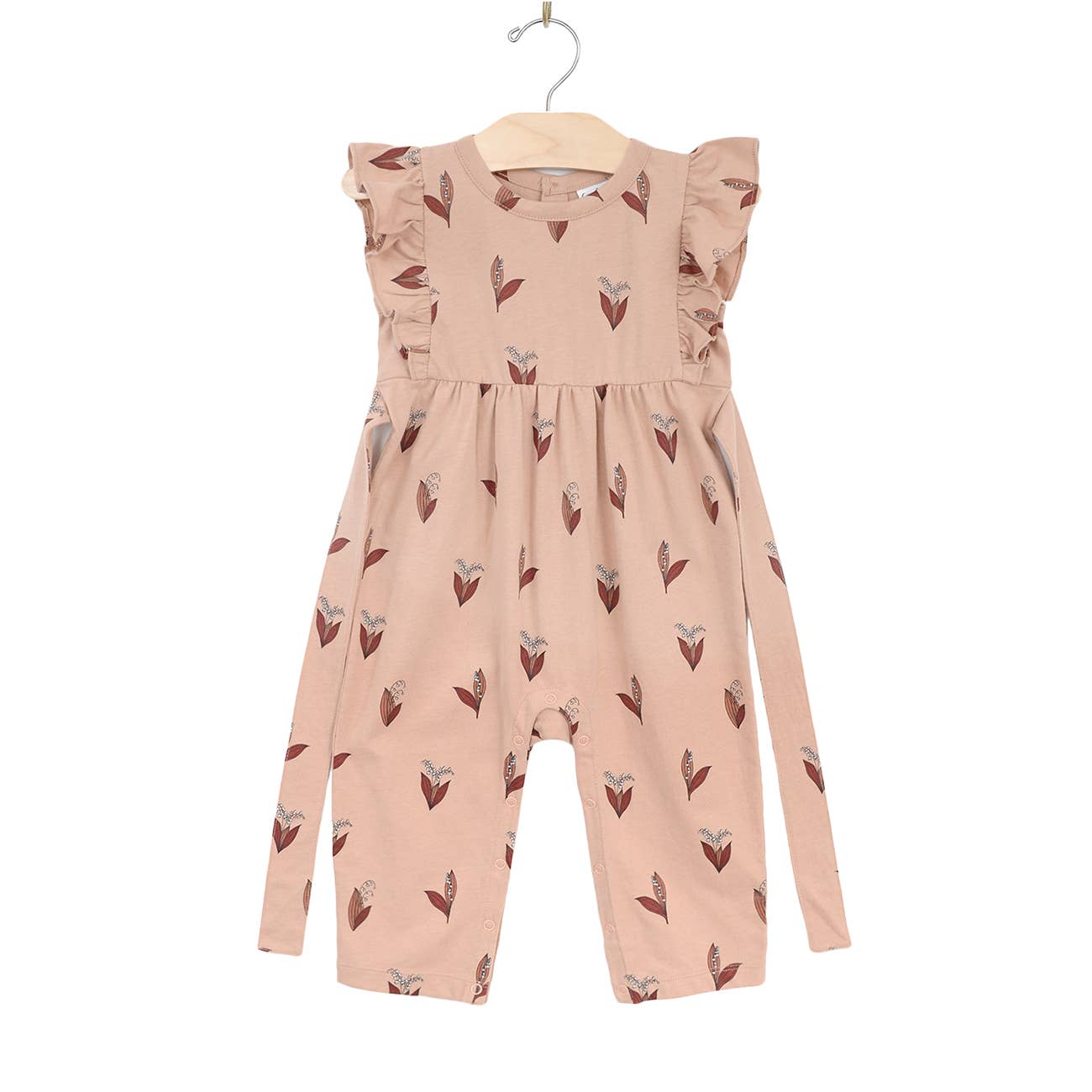 City Mouse Studio - Flutter Long Romper- Lily of the Valley
