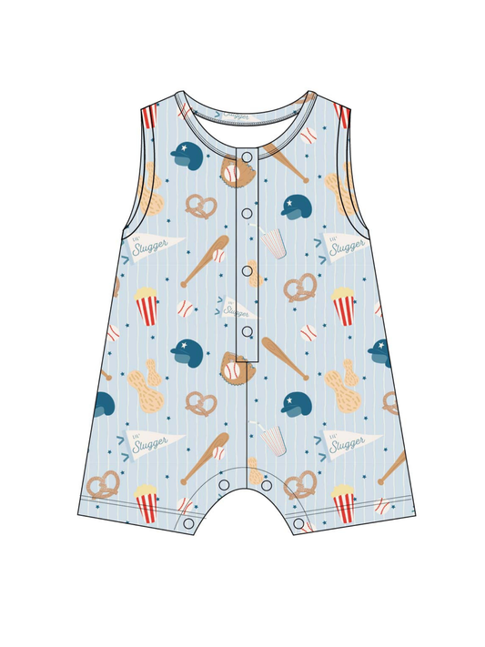 Toast + Jams - Home Run Sleeveless Shortie Romper