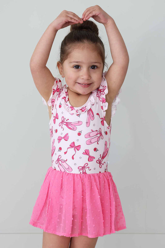Caden Lane - Swiss Dot Leotard | Pink Pirouette