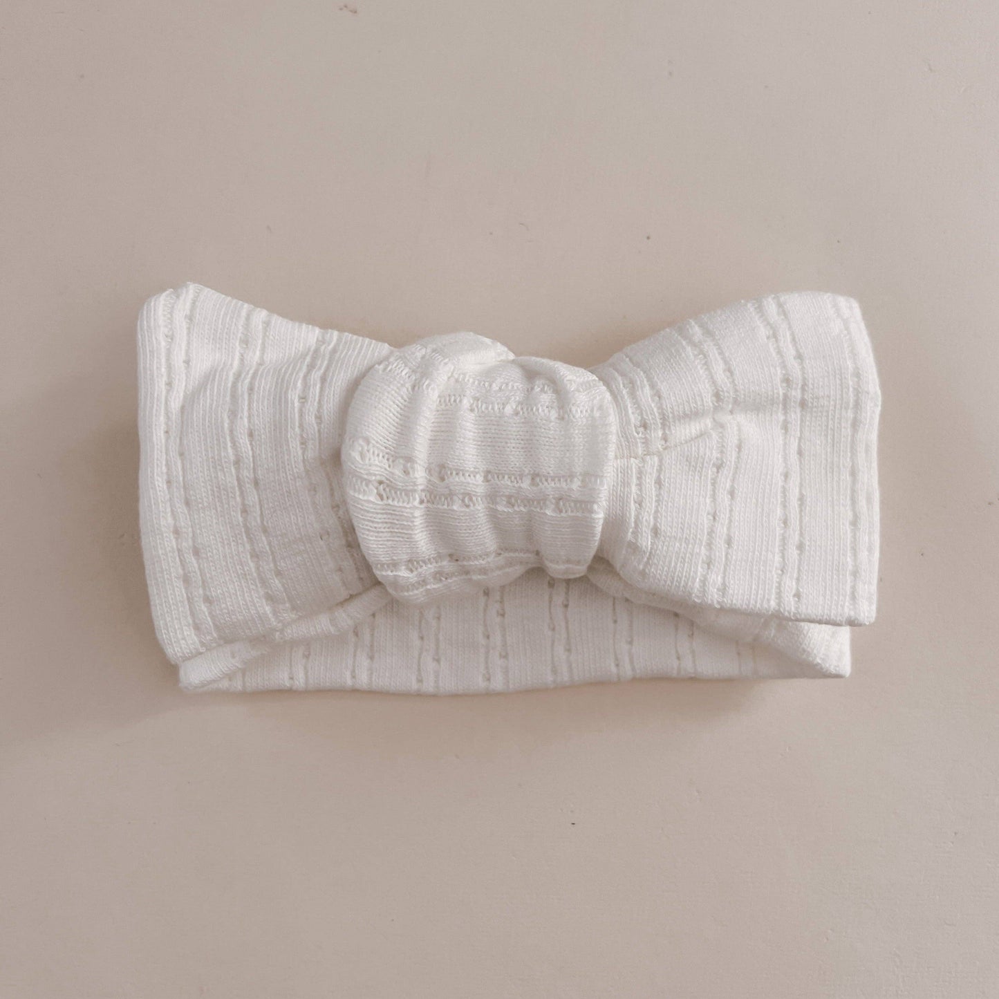 Luna + Luca - Luna + Luca Pointelle Bow Headband - White
