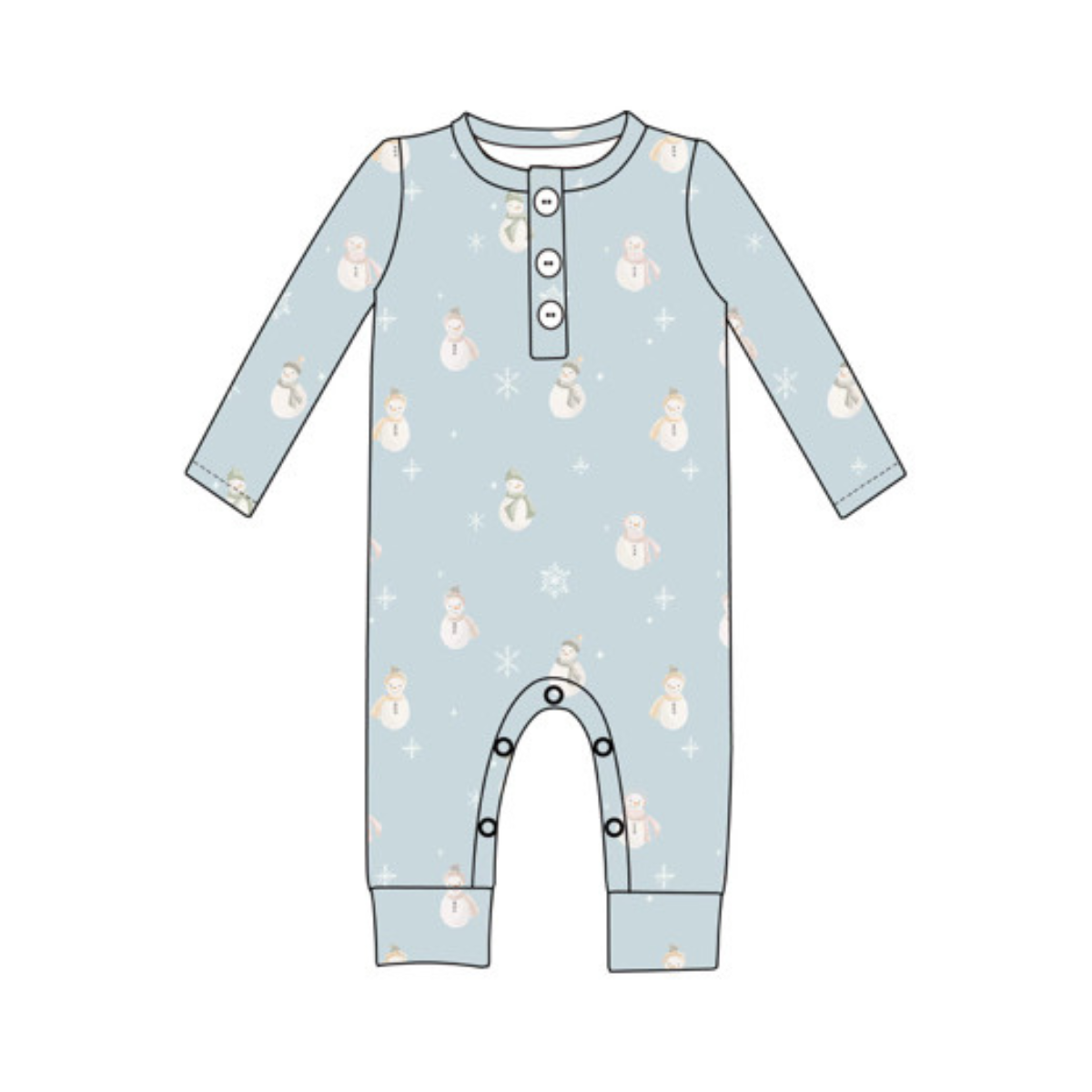 Emi Lei - Bamboo Long Sleeve Sleeper | Snowman