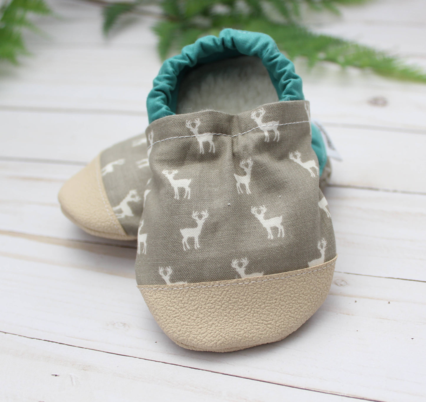 Scooter Booties - Tiny Deer Baby Shoes: 0 - 6 months