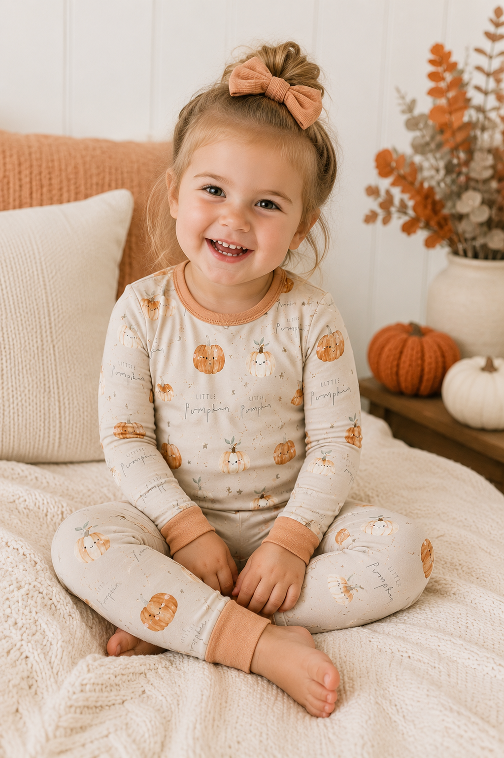 The Honey and Bro Co. - Little Pumpkin Zinza™ Tencel Two-Piece Pajama Set