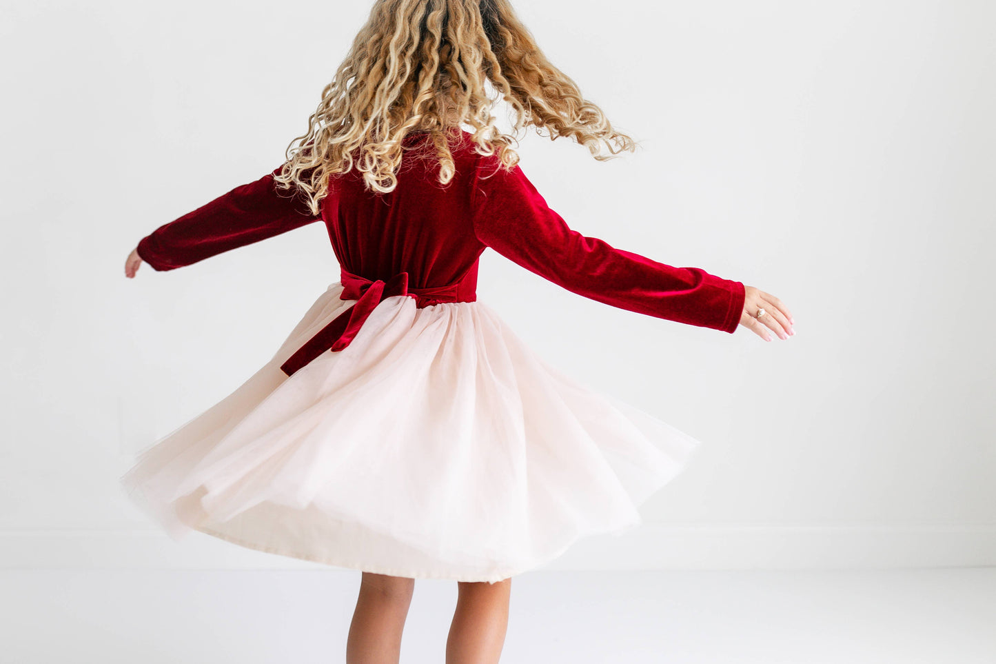 Oopsie Daisy - Girls Red Velvet Tulle Fancy Holiday Winter Party Dress