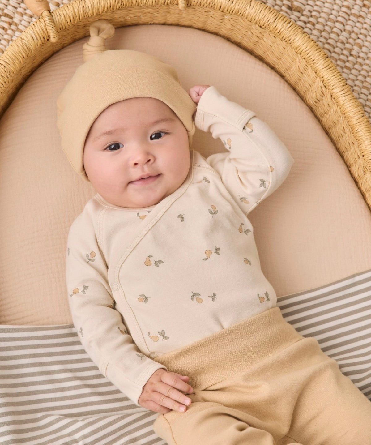 Quincy Mae - Side Snap Bodysuit + Pant Set - Pears