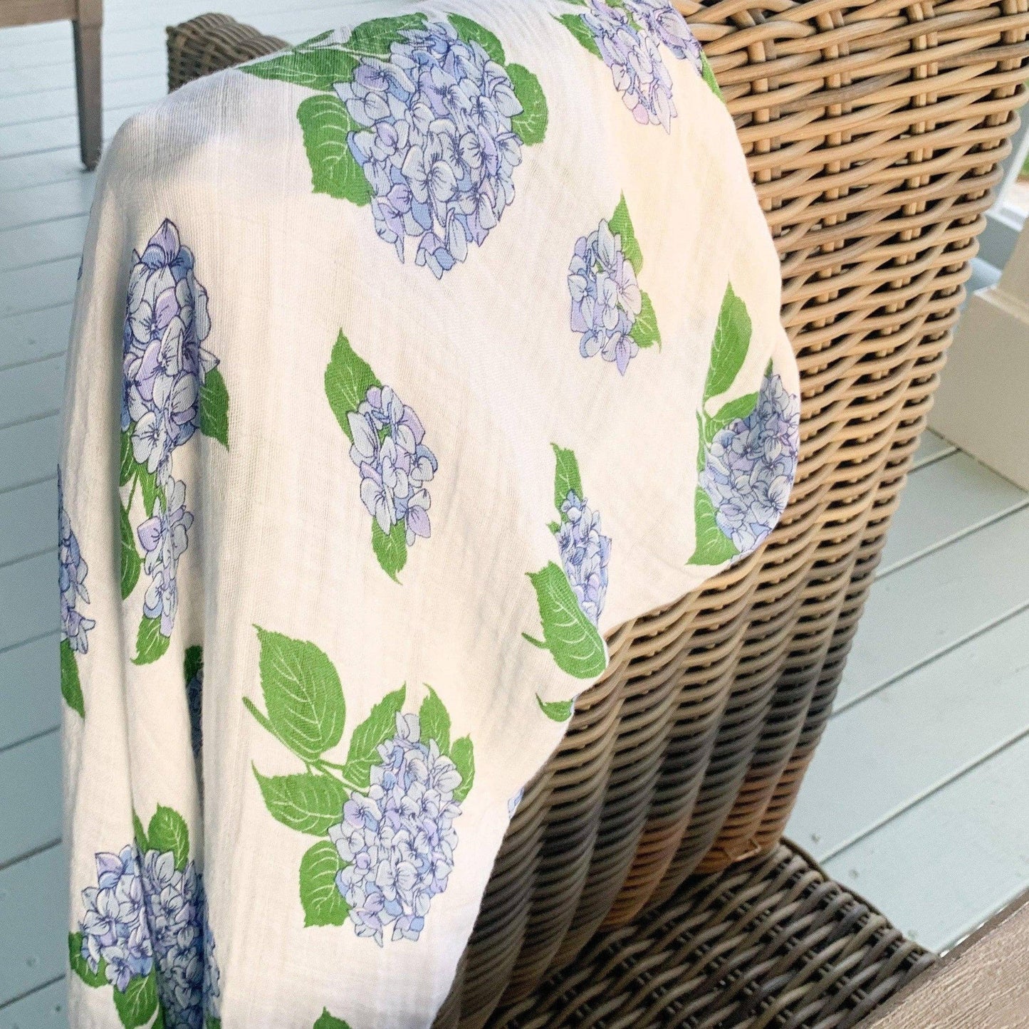 Little Hometown - Hydrangeas Baby Muslin Swaddle Receiving Blanket