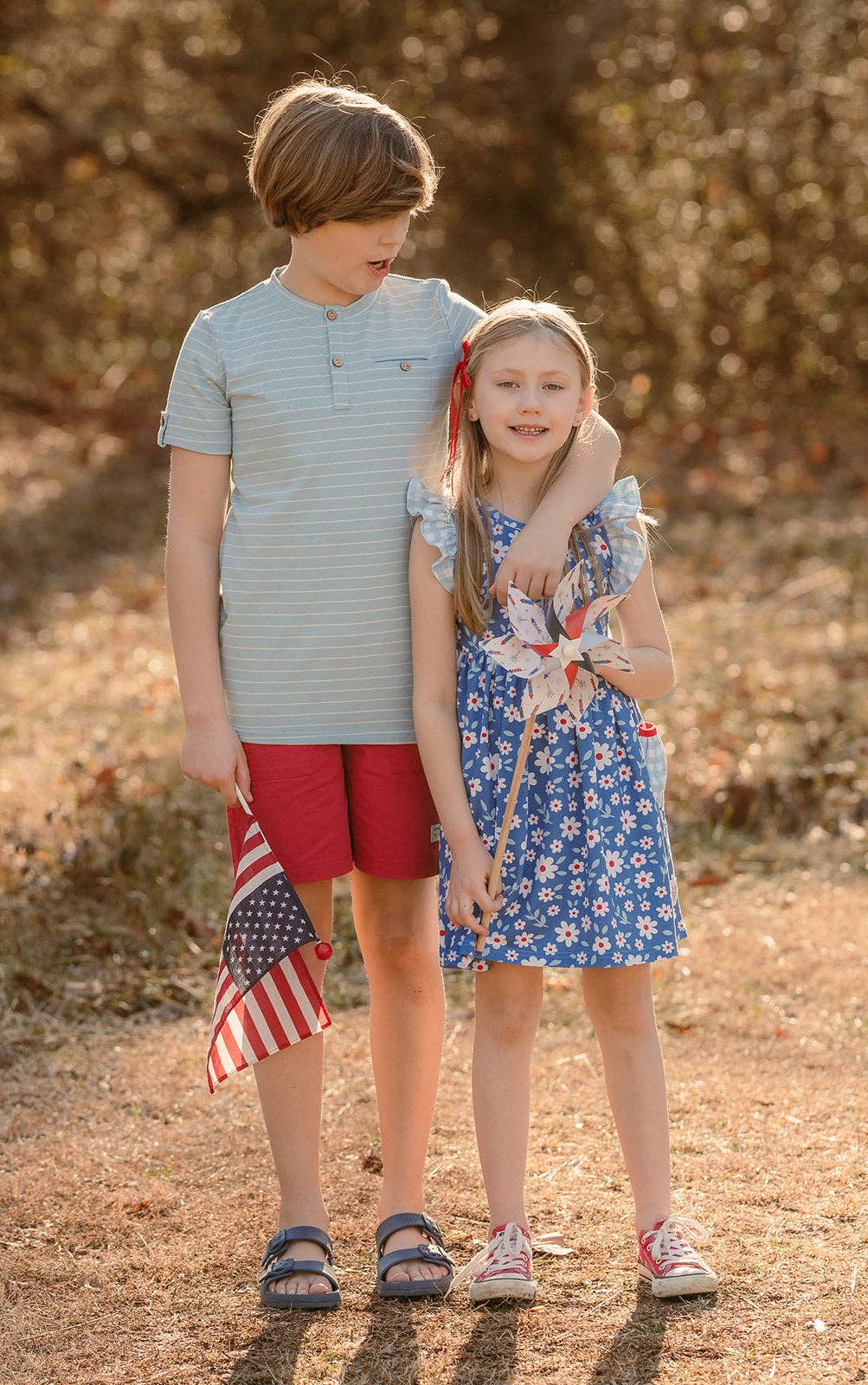 Sawyer & Finn Clothing - Boys Light Blue and White Stripe Short Sleeve Tee, Buttons