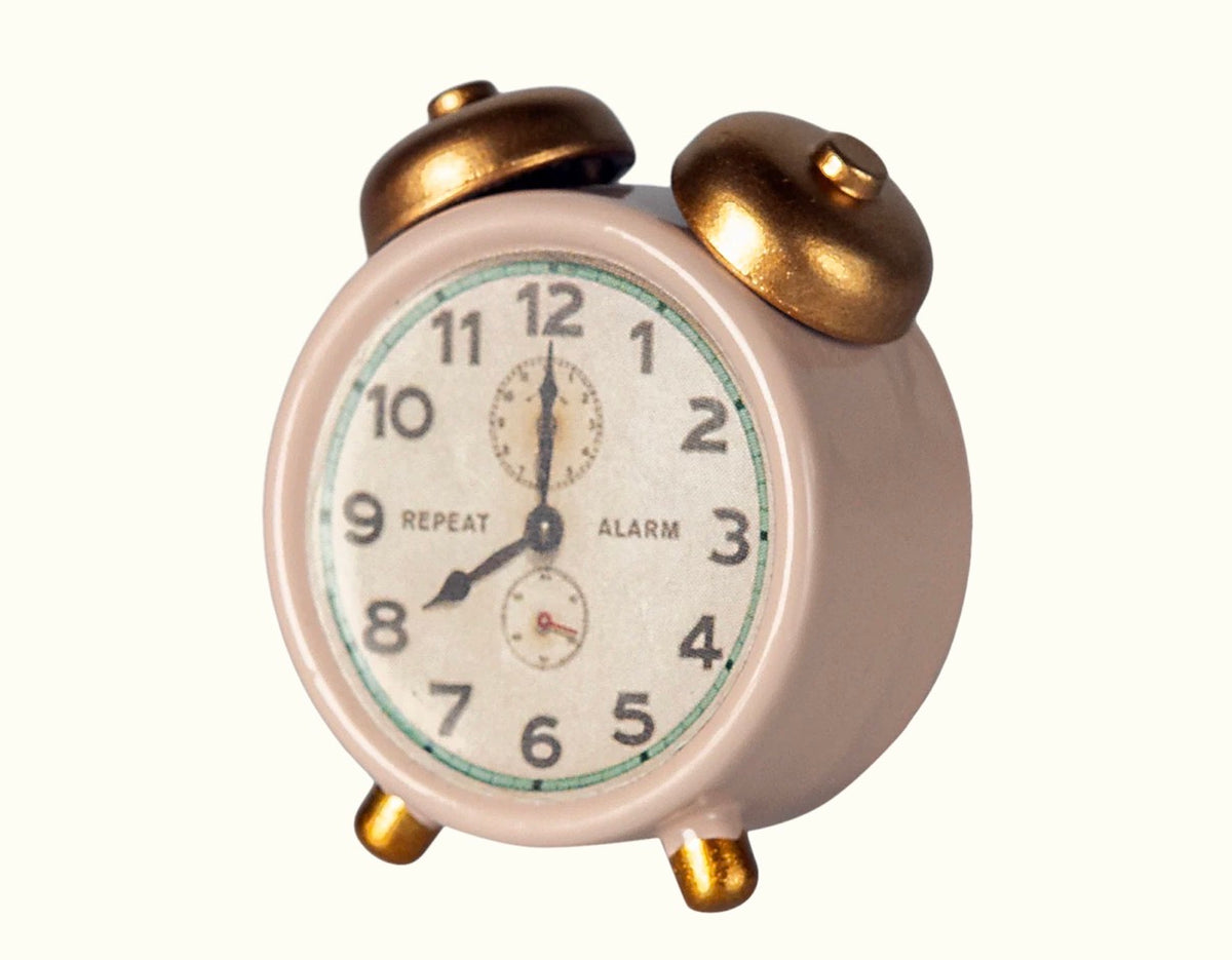 Maileg - Alarm Clock, Mouse - Powder