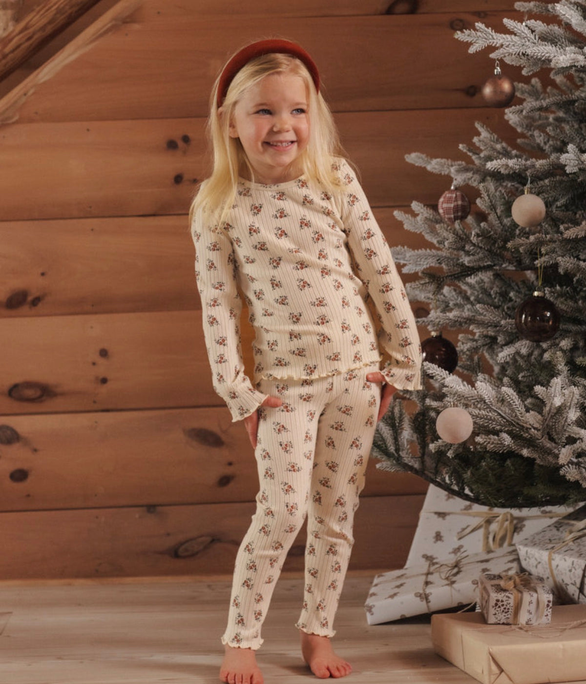 Rylee + Cru - Ribbed Long Sleeve Top - Ruby Bloom