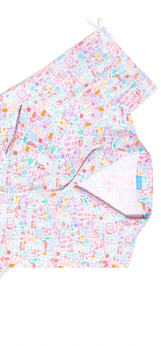 Joy Street - Mahjong Women’s Button Front Long Pajama Set