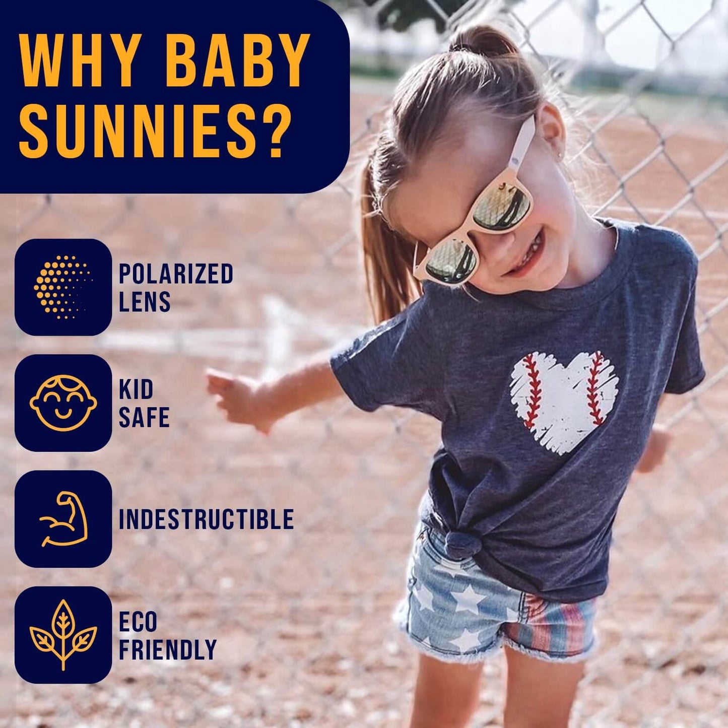 Baby Sunnies - White Polarized Baby Sunglasses 3-8 Years