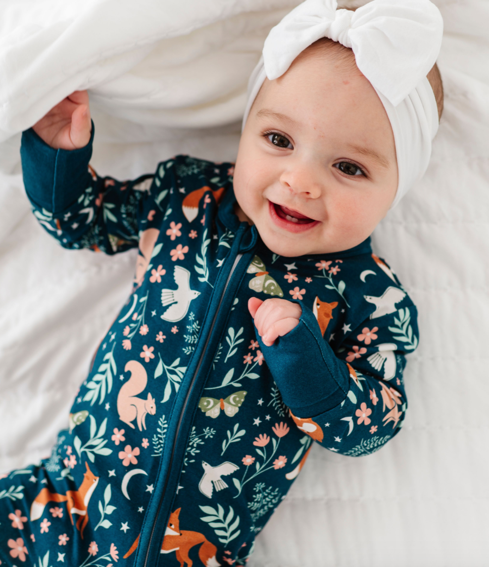 Bird & Bean® - Baby Bamboo Pajamas - Bamboo Sleeper - Woodland - ALICE