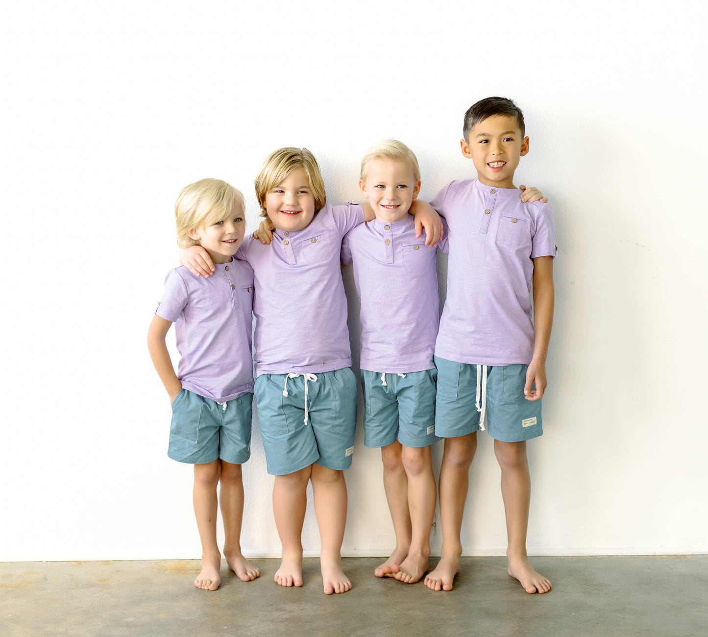 Sawyer & Finn Clothing - Boys Lavender Short Sleeve Shirt, Soft, Buttons
