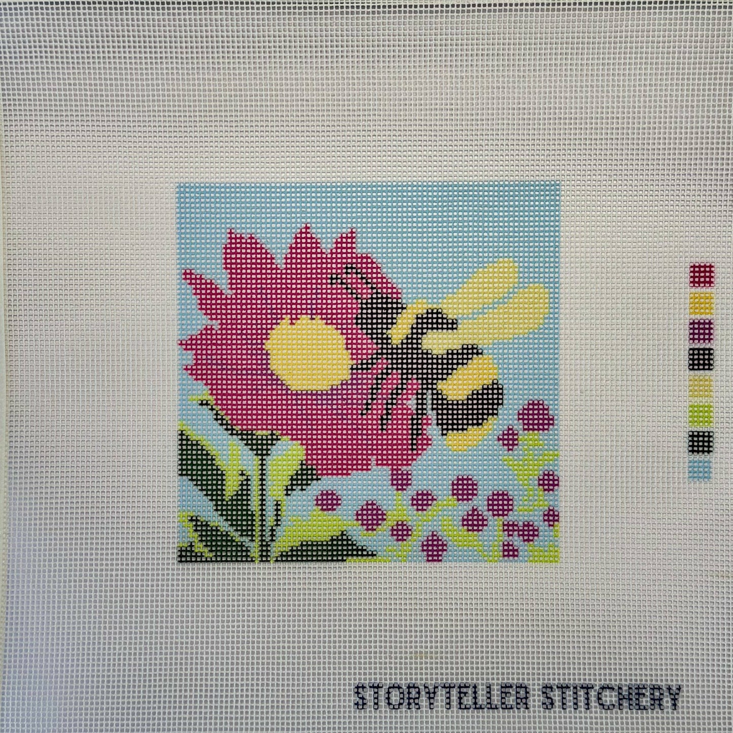 Storyteller Stitchery - Bee & Bloom — Modern Needlepoint Kit (Small Design)