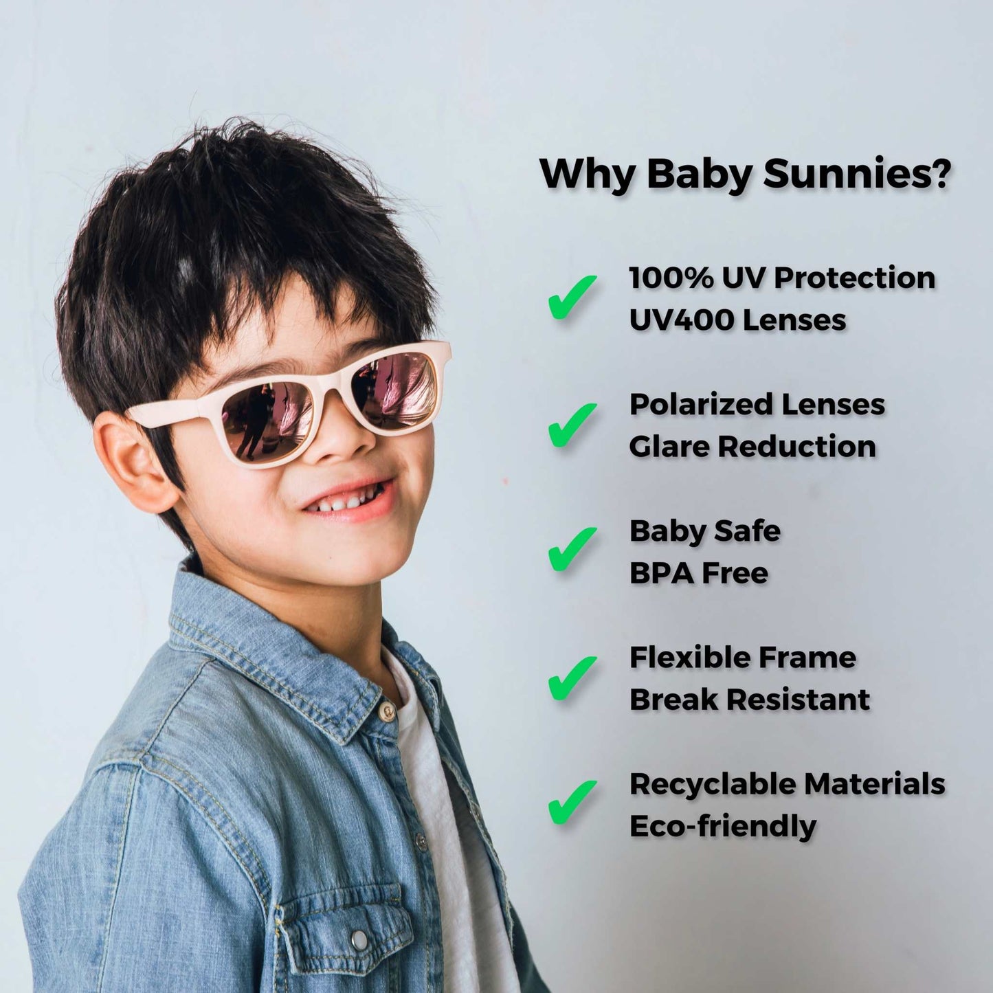 Baby Sunnies - Peach Flexible Polarized Kids Sunglasses 3-8 Years